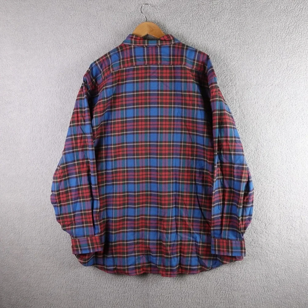 Polo Ralph Lauren Performance‎ Mens 3XB Plaid Flannel Button Down Shirt Blue Red